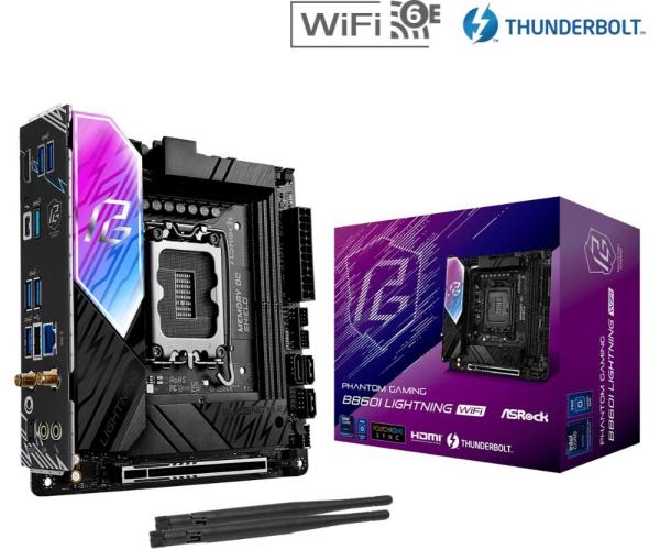 ASRock MB Sc LGA1851 B860I LIGHTNING WIFI,  Intel B860,  2xDDR5,  1xThunderbolt,  1xHDMI,  WiFi,  Mini-ITX