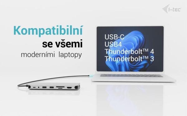 i-tec USB-C Metal Nano 3x Display Dock,  2x HDMI 1x USB-C video, PD 140W + Universal Charger 140 W5