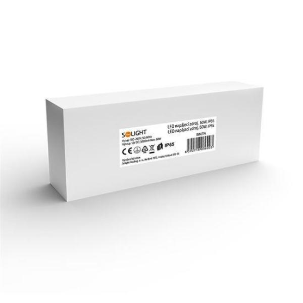 Solight LED napájecí zdroj,  230V - 12V,  5A,  60W,  IP653