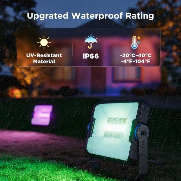 BAZAR - Govee Flood Lights 2 venkovní SMART LED světla 4ks - Poškozený obal (Komplet)2