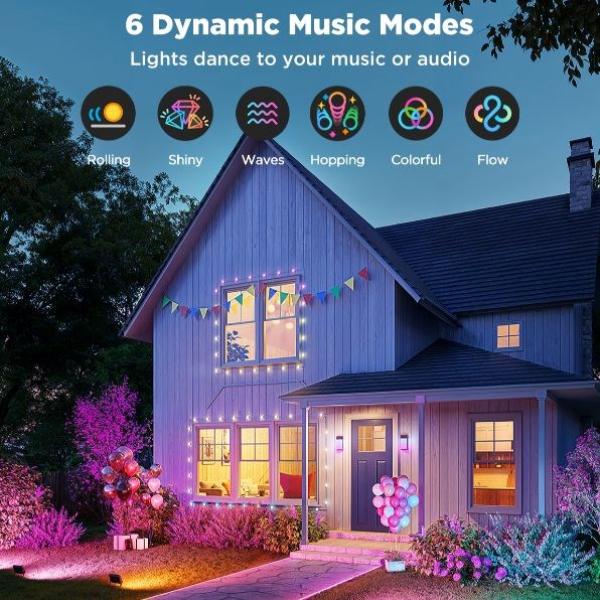 BAZAR - Govee Flood Lights 2 venkovní SMART LED světla 4ks - Poškozený obal (Komplet)6