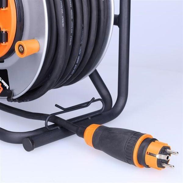 Solight 4z prodlužovací přívod - na bubnu, 40m guma H07RN-F, 3x 2, 5mm2, IP445