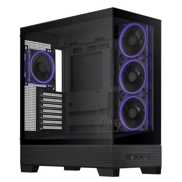ASUS case A31 PLUS TG ARGB, Mid Tower, Průhledná bočnice, 4x120mm ARGB Fan, ARGB Hub, černá1