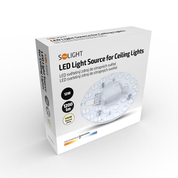 Solight LED světelný zdroj do stropních světel, 12W, 1200lm, 4000K, 130mm5