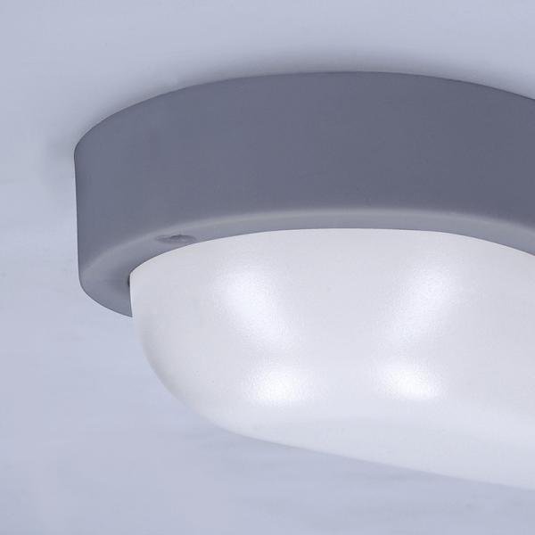 Solight LED venkovní osvětlení oválné, 13W, 910lm, 4000K, IP54, 21cm, šedá barva0