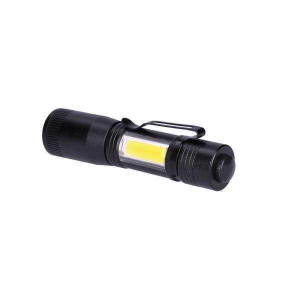 Solight LED kovová svítilna,  150 +60lm,  3W + COB,  AA,  černá1