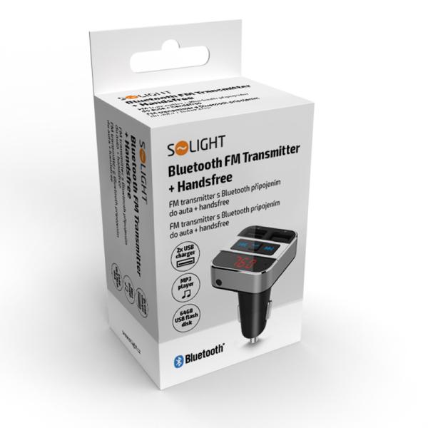 Solight FM transmitter s bluetooth připojením do auta, 2x USB + handsfree3