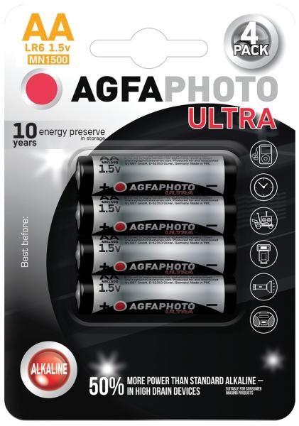 AgfaPhoto Ultra alkalická baterie LR06/ AA,  4ks