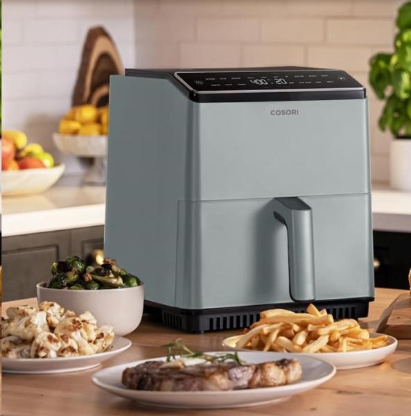 BAZAR - Cosori Dual Blaze 6.4L SMART horkovzdušná  fritéza + 5x špíz a gril. rošt, grey - Poškozený kus8
