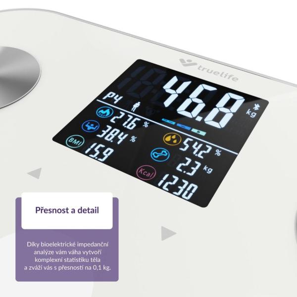 BAZAR - TrueLife FitScale W6 BT - Bioelektrická impedanční bluetooth váha - bílá - Poškozený obal (Komplet)4