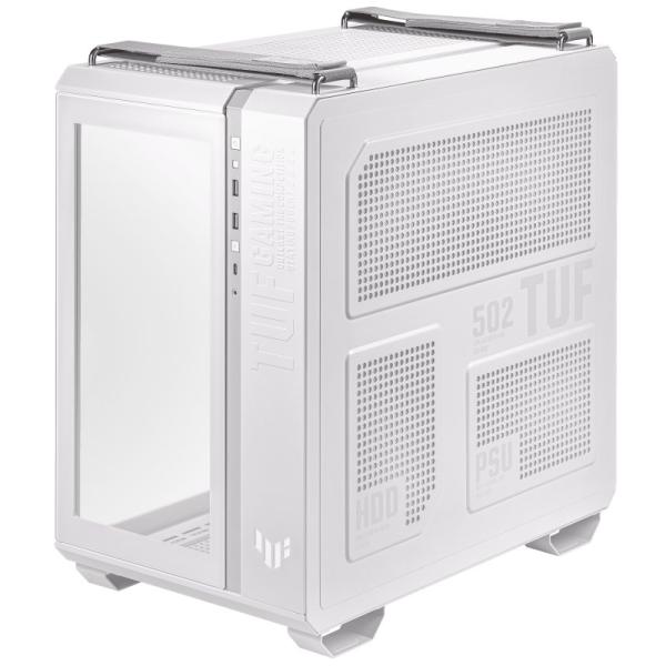 BAZAR - ASUS case TUF GAMING GT502 PLUS,  Mid Tower,  průhledná bočnice,  4x 120mm ARGB Fan,  bílá - Poškozený obal (Komplet5