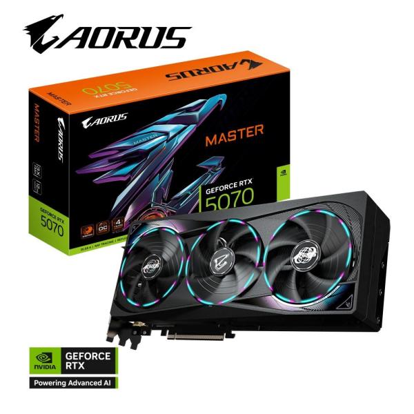 GIGABYTE VGA NVIDIA GeForce RTX 5070 MASTER 12G,  12G GDDR7,  3xDP,  1xHDMI