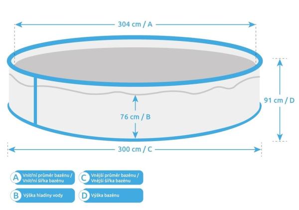 Marimex Orlando bazén 3, 05x0, 91 m s příslušenstvím - motiv šedý1