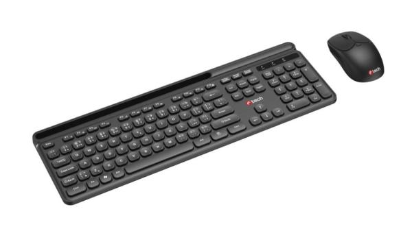 C-TECH klávesnice s myší WLKMC-05B,  Bezdrátový set 2.4GHz,  CZ,  Černá1
