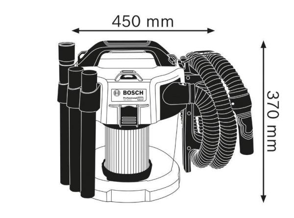 Bosch GAS 18V-10 L akumulátorový vysavač,  34, 0 l/ s,  objem nádoby 10 l,  Click & Clean1
