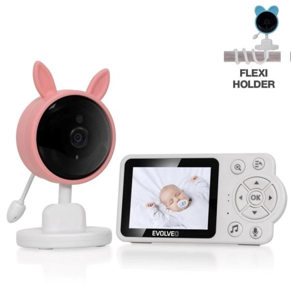 EVOLVEO Baby Monitor N3, detská video-opatrovateľka, Ružová