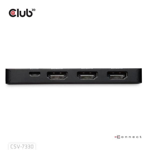 Club3D hub MST (Multi Stream Transport) DisplayPort 1.4 na 3x HDMI 8K60Hz (M/ F)4