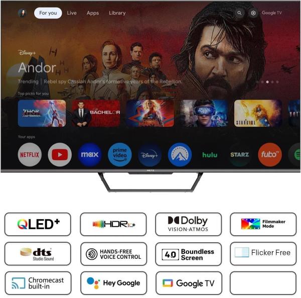 Metz 50MQD7500Z 50" TV,  4K Ultra HD,  QLED,  Google TV,  HDR,  WiFi,  Bluetooth 5.1,  Dolby Atmos3