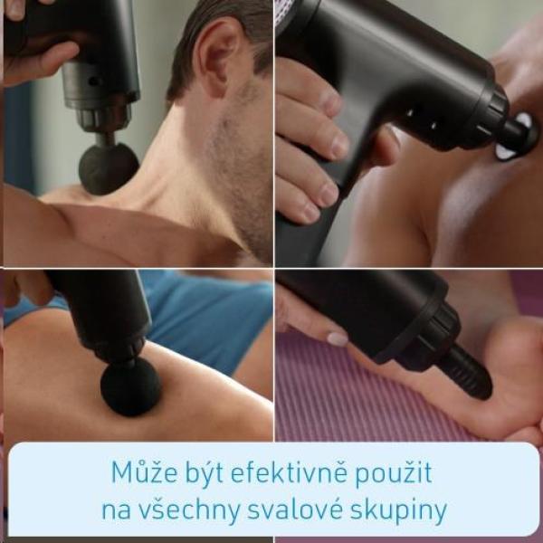 BAZAR - Kendox masážní pistole Muscle Relief, černá, 20 W ~ 50 W - Poškozený obal (Komplet)8