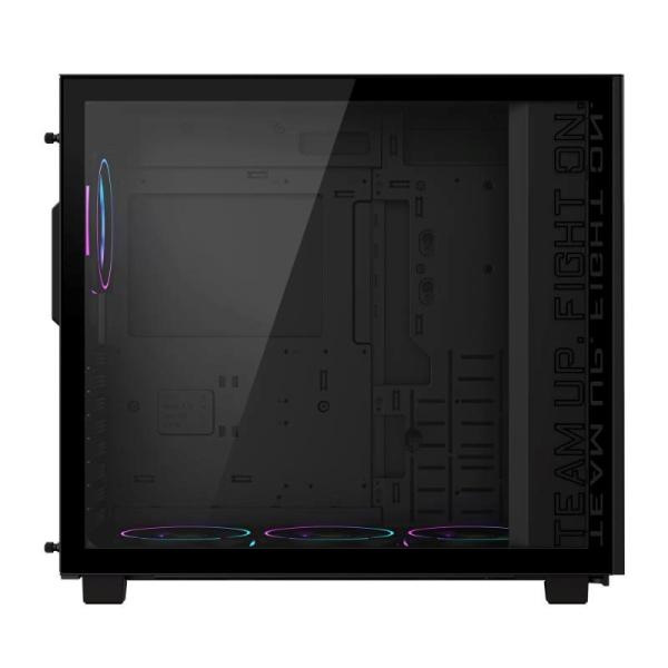 GIGABYTE case GB-AC400G ST,  Mid Tower,  1x USB-C,  2x USB3.0,  Průhledná bočnice,  4x ARGB 120mm Fan,  černá0