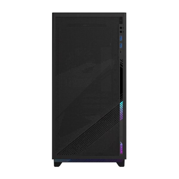 GIGABYTE case GB-AC400G ST,  Mid Tower,  1x USB-C,  2x USB3.0,  Průhledná bočnice,  4x ARGB 120mm Fan,  černá3