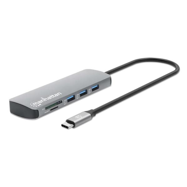 MANHATTAN Dokovací stanice USB-C 9v1, HDMI, USB-C 3.0, USB-C PD 100W, 3xUSB-A 3.0, SD microSD, RJ45