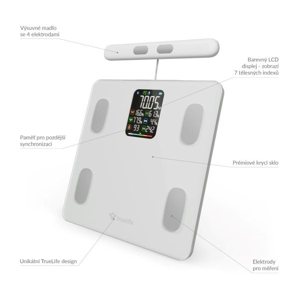 TrueLife FitScale W8 BT White - osobní diagnostická bluetooth váha7