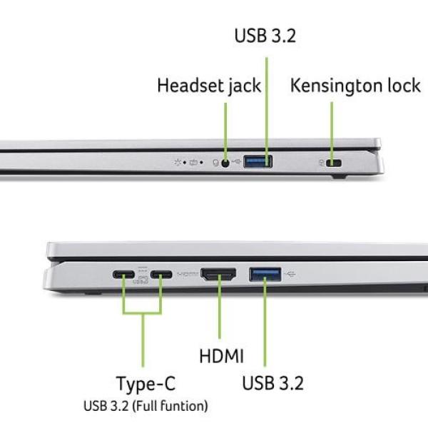 Acer Aspire Go 15/ AG15-71P-56P0/ i5-1334U/ 15, 6"/ FHD/ 16GB/ 512GB/ UHD/ W11H/ Silver/ 2R7