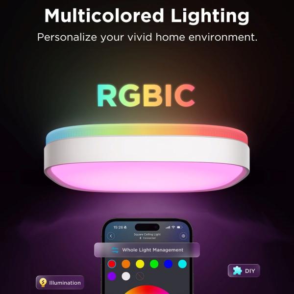 Govee RGBICWW Smart duální stropní světlo 2400lm 30cm Matter0