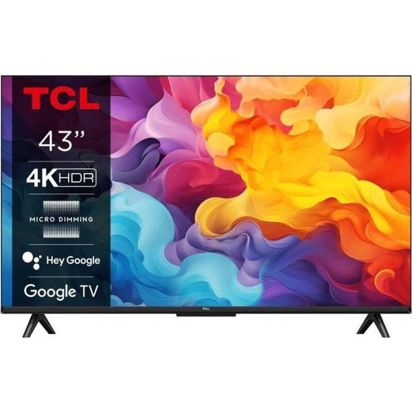 TCL 43V6B 43" TV,  4K Ultra HD,  LED,  HDR,  Google TV,  Chromecast,  Bluetooth,  Wi-Fi,  Dolby Audio,  MagiConnect