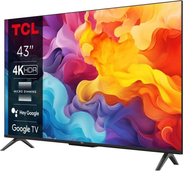 TCL 43V6B 43" TV,  4K Ultra HD,  LED,  HDR,  Google TV,  Chromecast,  Bluetooth,  Wi-Fi,  Dolby Audio,  MagiConnect2