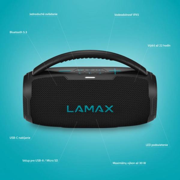 LAMAX PartyGo1 Mini - přenosný reproduktor - Poškozený obal (Komplet)5