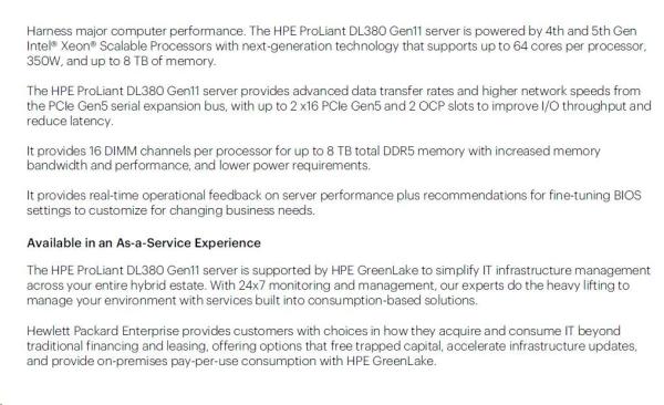 HPE PL DL380g11 4510 (2.4G/ 12C) 2x32G (p64706) 2x480G 8SFF MR408i-o 2x1000W 4p1To Smart Choice8