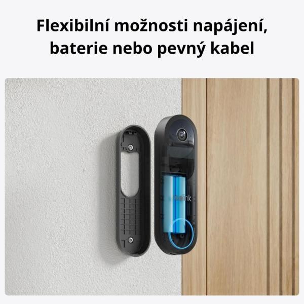 REOLINK bezpečnostní video zvonek D340B, 4MP, 2K, WiFi, černá5