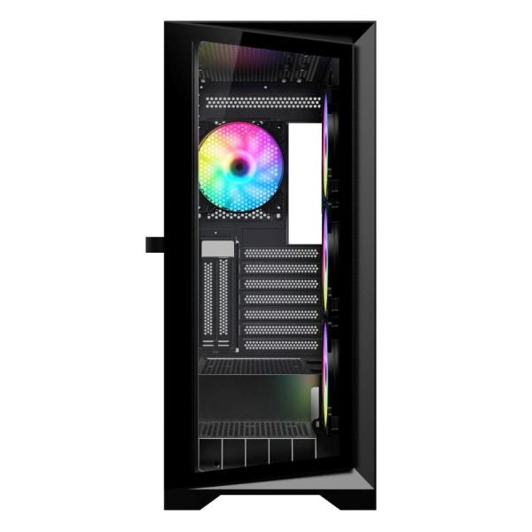 VeinX case GL29AL-BK,  ATX,  Průhledná bočnice,  4x 120mm ARGB Fan,  ARGB Hub,  Černá3