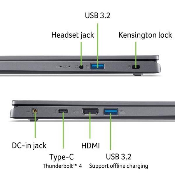ACER NTB Aspire 15 (A15-61M-R3KV), R7-8840HS, 15.6"FHD, 16GB, 512GB SSD, Radeon 780M, Linux, Gray8