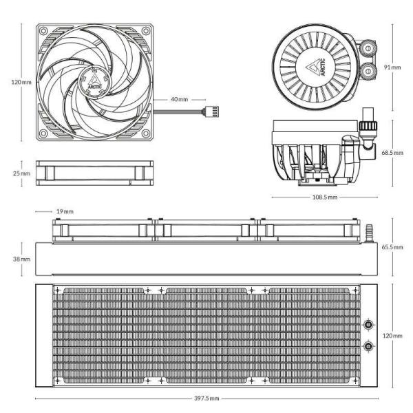 BAZAR - ARCTIC Vodní chladič Liquid Freezer III 360, 3x120mm, AM5, LGA1851, černá4