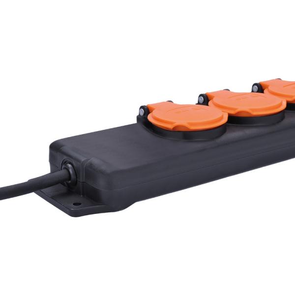 Solight prodlužovací přívod IP44, 3 zásuvky, gumový kabel, venkovní, 10m2