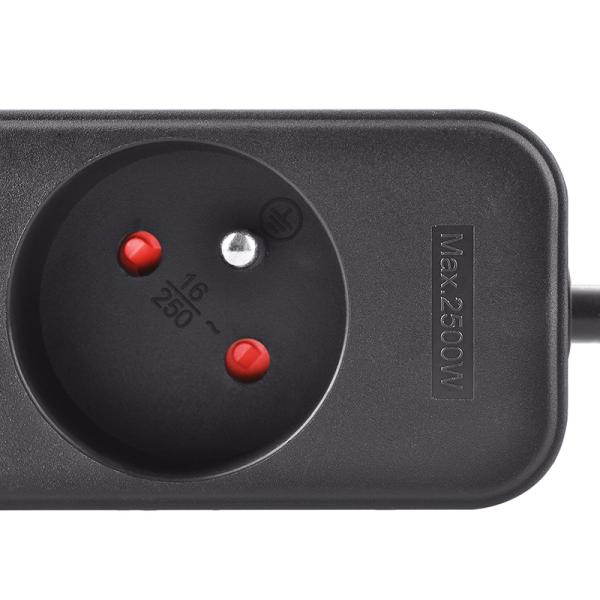 Solight prodlužovací přívod,  4 zásuvky,  černý,  3m2
