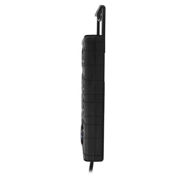 Solight přepěťová ochrana,  8z,  USB A+CA,  2m,  černá7