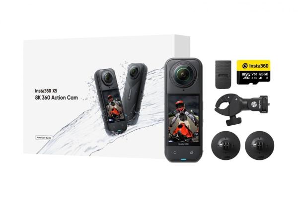 Insta360 X5 motocyklový balíček - akční kamera X5 + příslušenství na motorku1