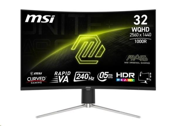 MSI MAG/ 325CQRXF E2/ 31, 5"/ VA/ QHD/ 240Hz/ 0, 5ms/ Blck-Slvr/ 2R