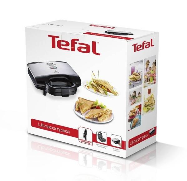 Tefal Ultracompact SM155212 sendvičovač,  700 W. nepřilnavý povrch,  zámková západka3