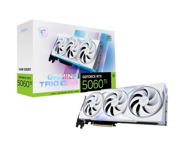 MSI GeForce RTX 5060 Ti TRIO WHITE/ Gaming/ OC/ 16GB/ GDDR7