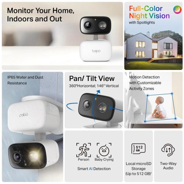TP-Link Tapo C206 venkovní/ outdoor kamera (2MP,  1080p,  IR 12m,  WiFi,  micro SD card)3