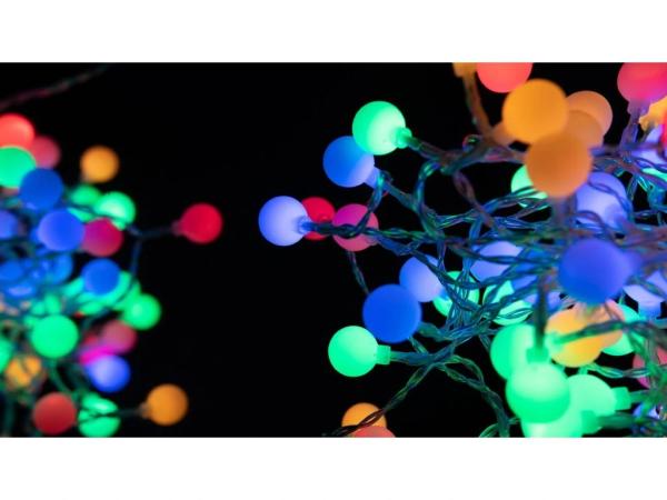 TESLA dekorativní řetěz Baňka 1,8cm, RGB, 8m + 3m kabel2