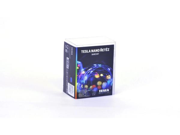 TESLA nano řetěz 50LED,  RGB,  5m + 30cm kabel1