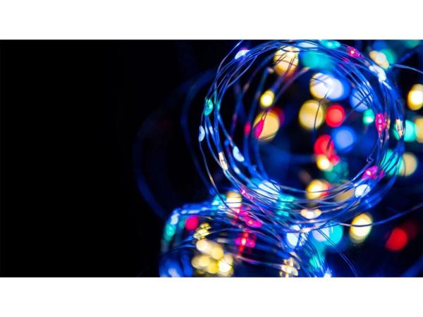 TESLA nano řetěz 50LED,  RGB,  5m + 30cm kabel2