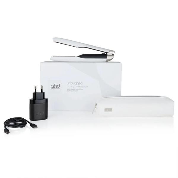 GHD Unplugged žehlička na vlasy,  bezdrátová,  USB-C,  automatické vypnutí,  bílá2
