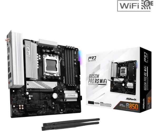 ASRock MB Sc AM5 B850M PRO RS WIFI,  AMD B850,  4xDDR5,  1xDP,  1xHDMI,  WiFi,  mATX